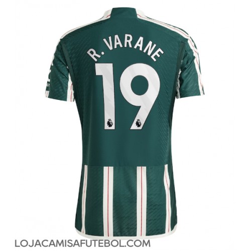 Camisa de Futebol Manchester United Raphael Varane #19 Equipamento Secundário 2023-24 Manga Curta